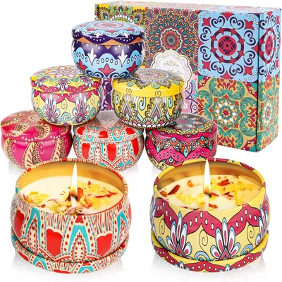 Produktbild von Duftkerzen, natürliches Aromatherapie-Set – 6 Stück tragbare Reisekerzen zur Stressreduktion und Entspannung – Geschenk für Frauen