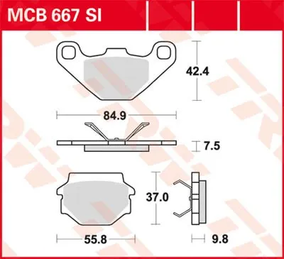 Obrázok produktu pre TRW Plaquette de frein Trw Sinter Mcb 667 Si