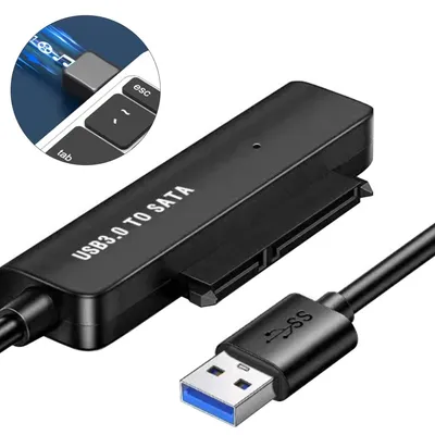 Produktbild von USB 3.0 zu SATA Adapterkabel, 2,5/3,5 Zoll HDD SSD, High-Speed 5Gbps, Plug & Play, LED-Anzeige, Festplatten Konverter