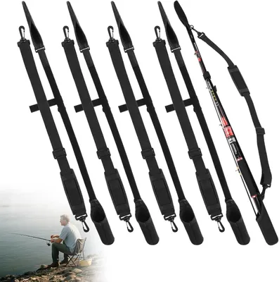 Zdjęcie produktu dla Pasek do wędki 5 szt., regulowany 58 cm do 130 cm, nylon, do wędkarstwa