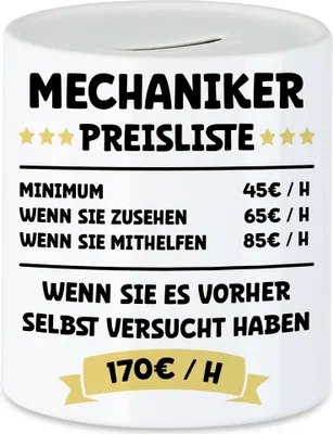 Produktbild von Mechaniker Spardose Maschinen Bauteile Wartung Reparatur Beruf Arbeit Job