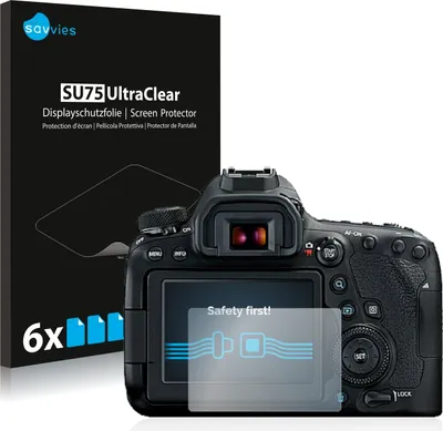 Produktbild von 6x Für Canon EOS 6D Mark II Schutzfolie Savvies Displayschutz Display Schutz Folie Klar Transparent