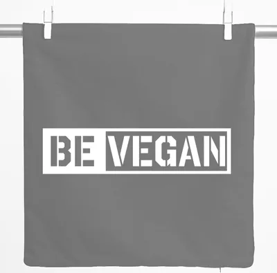 Produktbild von Huuraa Kissenbezug Be Vegan Modern 40x40cm Steel Grey Baumwolle Dekokissenbezug Geschenkidee