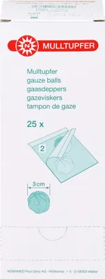 Produktbild von MULLTUPFER PFLAUMENGROSS 5 STERILE TUPFER PRO SET, 25X2 St TUP