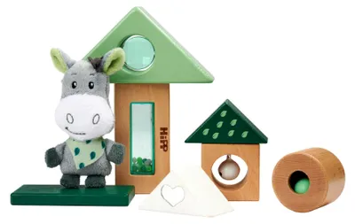 Image de Eichhorn Baby Hipp Wooden Sound Blocks with Donkey Cuddle (Blocs sonores en bois avec âne)