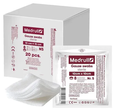 Produktbild von Mulltupfer steril 10 x 10 cm, 8-lagig, extra saugfähig, 100 Stück
