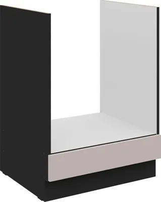 Produktbild von Küchen Herdunterschrank 60 cm Küche ARONA Kaschmir beige matt + Schwarz matt Küchenzeile Küchenblock Küche Einbauküche
