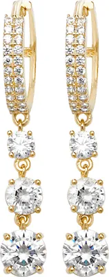 Produktbild von Schöne 9 Karat (375) Gold Damen - Paar Ohrringe mit Zirkonia - 29mm*5mm; TRS20256