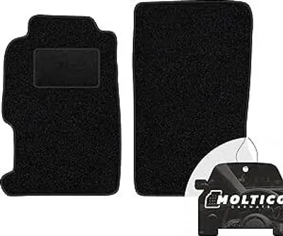 Produktbild von moto-MOLTICO Vorne Fußmatten Auto Velours Autoteppiche Schwarz Automatten Set 2-teilig passend für Honda City IV Jazz I 2001-2008