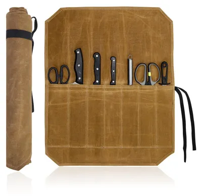 Produktbild von Multifunktionale Messertasche für Köche – 7 Fächer für Küchen- und Tafelmesser