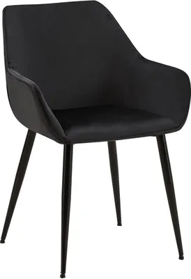Zdjęcie produktu dla Nowoczesne aksamitne krzesło do jadalni - designerskie krzesło, wygodne, łatwe w pielęgnacji, czarne