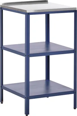 Produktbild von BELIANI Outdoor-Kücheninsel Blau Stahl 50 x 50 x 90 cm mit Edelstahlplatte Modern für Garten Draußen Außenbereich Ausstattung Outdoor-Küchenmöbel