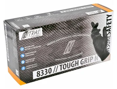 Produktbild von 500 TOUGH GRIP N Nitrilhandschuhe | Gr. L | schwarz | Einweghandschuhe