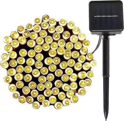 Obrázok produktu pre 100 LED solárnych svetiel, teplá biela farba – dekoratívne vonkajšie osvetlenie pre záhradu, balkón a oslavy
