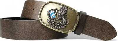 Produktbild von FRONHOFER Trachtengürtel mit Gürtelschnalle bicolor und Bayern Wappen