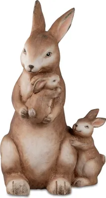 Produktbild von Deko Hase Kind Oster Hasen Paar Tier Garten Figur Skulptur Objekt Osterhase Ei