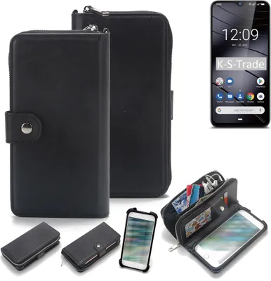 Produktbild von K-S-Trade 2in1 Handyhülle Schutzhülle kompatibel mit Gigaset GS290  & Portemonnee Cover Handy Hülle Case Etui Geldbörse Wallet Bookstyle Hülle