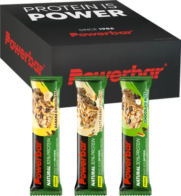 Produktbild von POWERBAR 12x40g Riegel Natural Protein Multiflavour Box Chocolate Nuts Banana