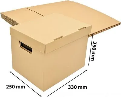 Produktbild von Karton mit Stanzform zum Verpacken – Paket 330 x 250 x 250 mm – 100 Stück
