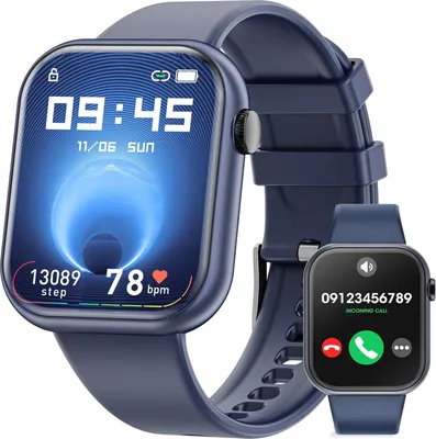 Produktbild von Smartwatch 1.85 Zoll Touchscreen mit Bluetooth Anrufen 140+ Sportmodi SpO2 Herzfrequenz Schlaftracking Schrittzähler für iOS Android