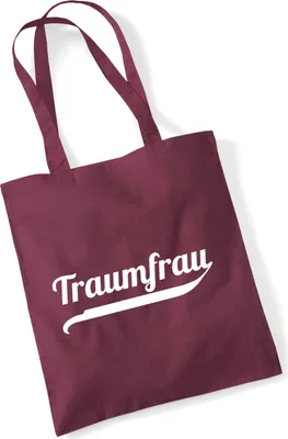 Produktbild von Huuraa Jutebeutel Traumfrau Schriftzug 10 Liter Burgundy Baumwolle Tasche Geschenkidee