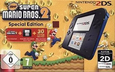 Produktbild von Nintendo 2DS Konsole schwarz inkl. New Super Mario Bros 2
