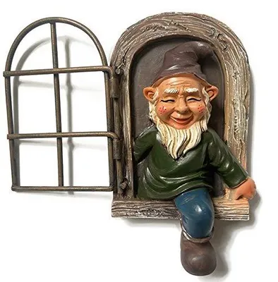 Image de NIWWIN Nain de jardin 3D en résine, 15 cm