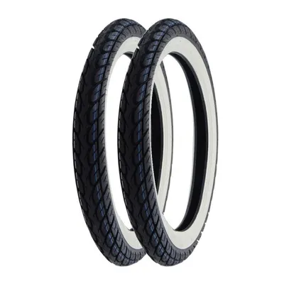 Image de 2x pneus à flancs blancs Kenda K418 2 3/4 x 17 Street 2.75-17 41P Kreidler Florett RS