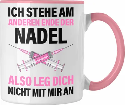 Produktbild von Trendation - Krankenschwester Tasse Geschenk Propofol Spritze Geschenk Krankenschwestern Kaffeetasse Ärtzin Arzthelferin (Rosa)