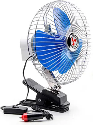 Productafbeelding van Ventilator voor elektrische auto's, roterend, krachtig, stil, voertuigclip met sigarettenaanstekerconnector voor vrachtwagens, campers, boten, 20,3 cm, 12V