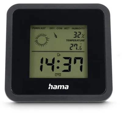Produktbild von Hama Borneo, Schwarz, Innen-Hygrometer, Innen-Thermometer, Hygrometer, F, °C, 105 mm, 85 mm