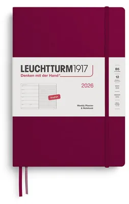 Produktbild von LEUCHTTURM1917 372644 Wochenkalender & Notizbuch Composition (B5) 2026, Port Red