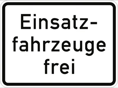 Produktbild von Verkehrsschild VZ1026-33, Einsatzfahrzeuge frei, Alu, RA2, 420x315 mm