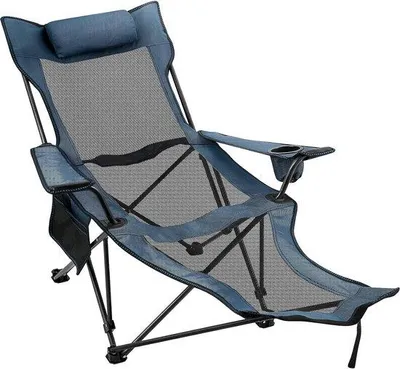 Produktbild von Famanu Klappstuhl für Camping - Verstellbarer Stuhl für Angeln, Blau