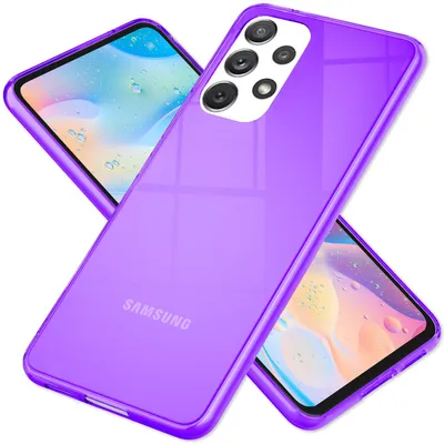 Obrázek produktu pro Průhledné neonové silikonové pouzdro pro Samsung Galaxy A53, ochranný kryt mobilního telefonu TPU pouzdro fialové barvy