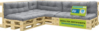 Produktbild von Pillows24 - Poduszki na palety odporne na wodę i promieniowanie UV - ZESTAW 8 | poduszki na europalety 120x80 - meble z palet - zewnętrzne / wewnętrzne, szare