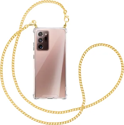 Produktbild von Handykette Backcover-Schutzhülle mit Band (Metall goldfarben) für Samsung Galaxy Note 20 Ultra - goldfarbene Kette