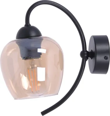 Obrázok produktu pre Nástenná lampa AMOS čierno-jantárová 1xE27x60W kov rozmery: 25x13x24 cm IP20 Kaja
