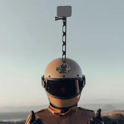 Zdjęcie produktu dla Uchwyt na kask, 6,5-calowy aluminiowy drążek do kamery sportowej Insta 360 X3 ONE RS GO 2 X2 R X, czarny