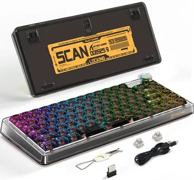 Image de Clavier mécanique 75% TKL - Bluetooth 5.0, connexion filaire USB-C - Rétroéclairage RGB