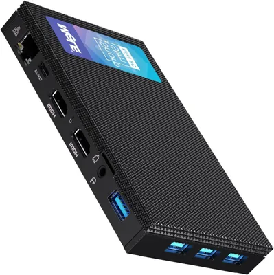 Zdjęcie produktu dla Mini komputer – mikrokomputer stacjonarny wyposażony w procesor Celeron N5105, 8 GB pamięci RAM, 128 GB pamięci masowej oraz podwójne wyjścia HDMI 4K