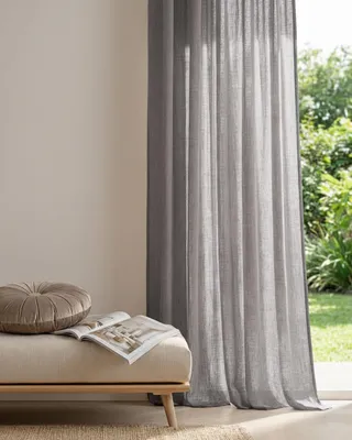 Produktbild von Fertigvorhang Noa HOOMstyle - Halbtransparent - Gardine mit Kräuselband - 140x270 cm - Grau