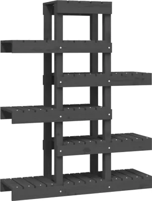 Obrázok produktu pre vidaXL Stojan na rastliny sivý 85x25x109,5 cm Masívne borovicové drevo
