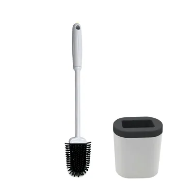 Image de Brosse WC Silicone Support mural Brosse WC adhésive Brosse Montage mural sans perçage
