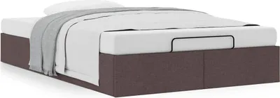 Produktbild von Ottoman-Bett ohne Matratze Dunkelbraun 120x190 cm Stoff