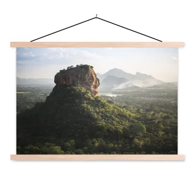 Produktbild von MuchoWow® Textilposter Der Löwenfelsen von Sigiriya 60x40 cm mit holzfarbenen Rahmen - Bilder