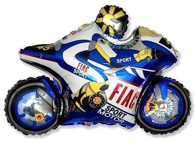 Folieballon Motorrad Racing 65 cm – Kinderfest-Deko