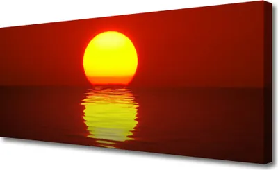 Produktbild von Tulup Leinwand-Bilder 125x50 Wandbild Canvas Kunstdruck Sonnenuntergang Meer Landschaf