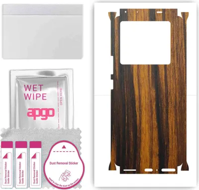 Produktbild von apgo Rückseite + Seiten Schutzfolie, Skin, kompatibel mit Infinix Note 40, Hinten Displayschutzfolie aus Vinylfolie, kratzfest, einfache Montage - Tigerwood