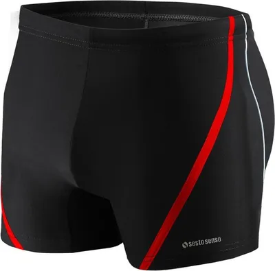 Produktbild von Sesto Senso Herren Badeboxer – enganliegend, elastisch | Komfort für Strand und Schwimmbad | Kontraststreifen | Drei Farben | Größen S-XXL